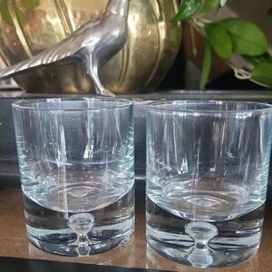 Krosno  Whiskey Glasses: Bubble Bottom Rocks Tumbler set of 2